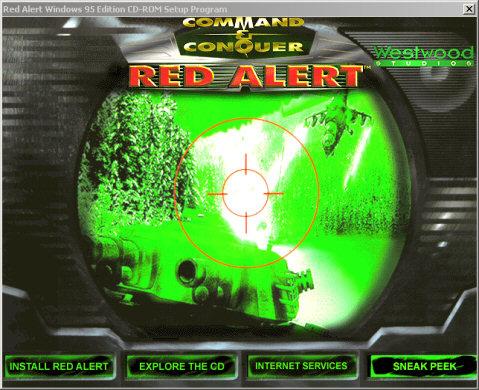 Command & Conquer: Red Alert menu screen